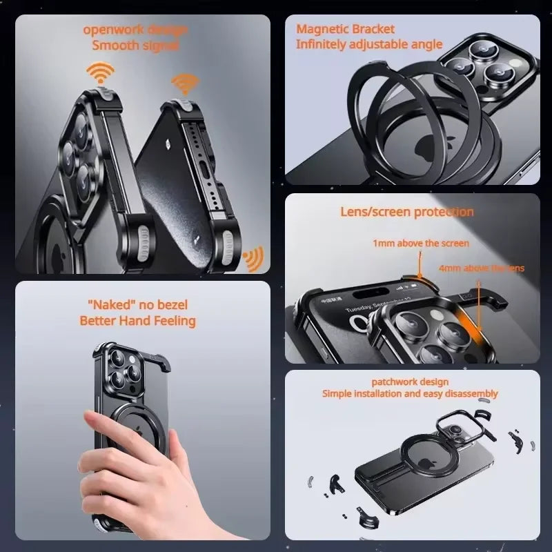 Kutary T Magnetic Metal Case For iPhone